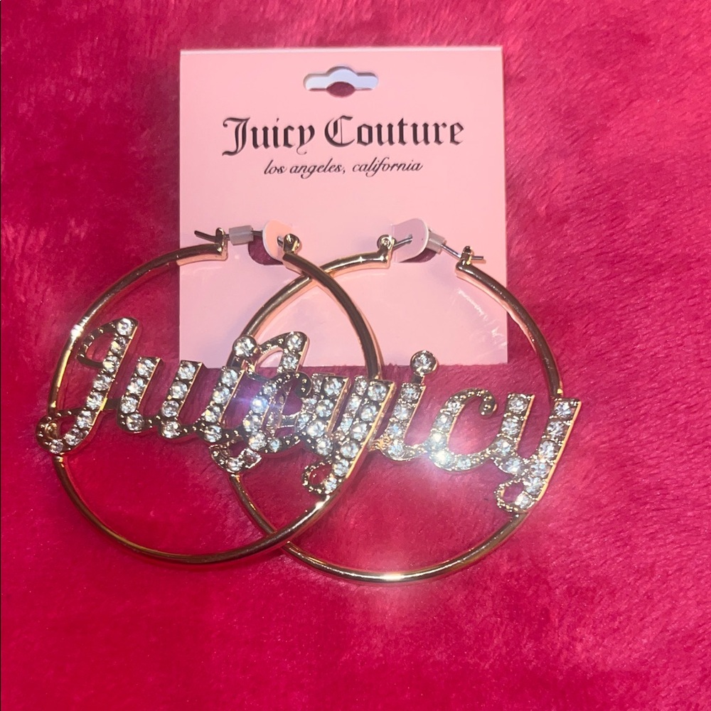 Juicy Couture Gold Crystal Statement Earrings